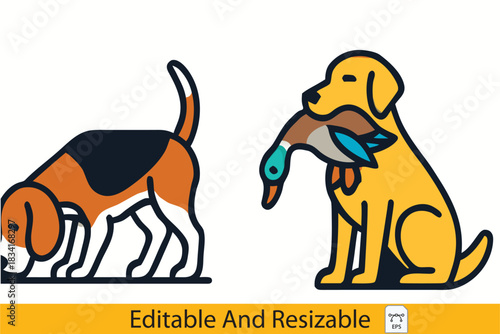 Hunting Companion Two Canine Breeds Illustrated