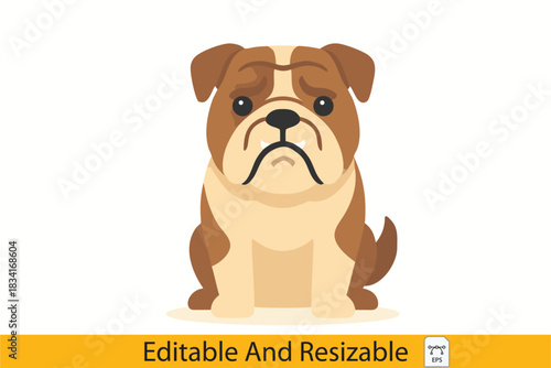 Adorable Bulldog Illustration A Charming Depiction of a Beloved Breed