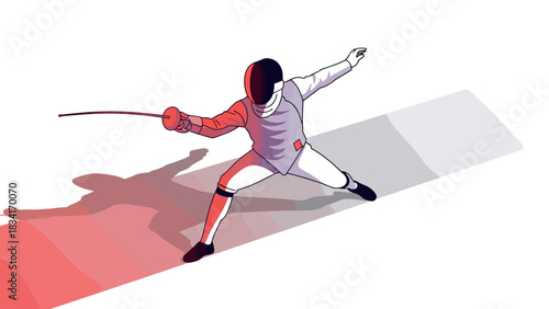 Dynamic fencing action with dual color shadow