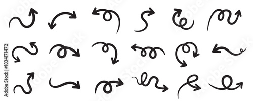 Aesthetic different curly arrow illustration design