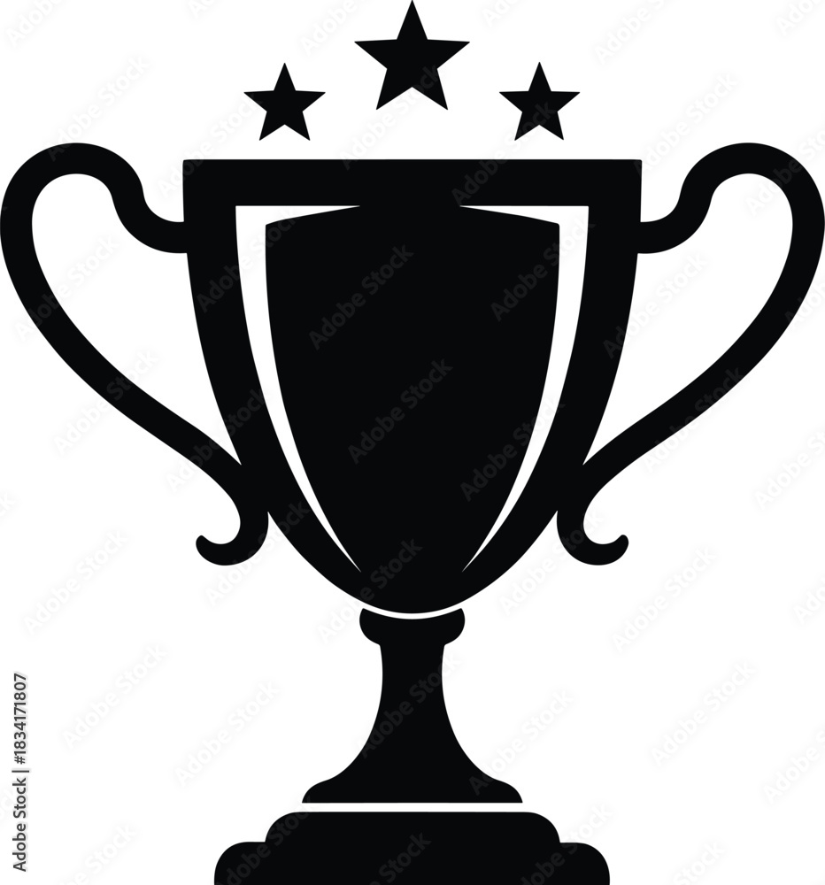 Fototapeta premium Classic Three Star Award Trophy Icon Vector