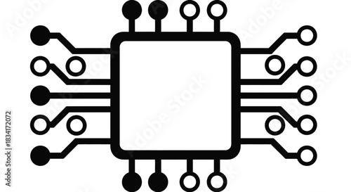 Computer chip technology microchip processor circuit board icon