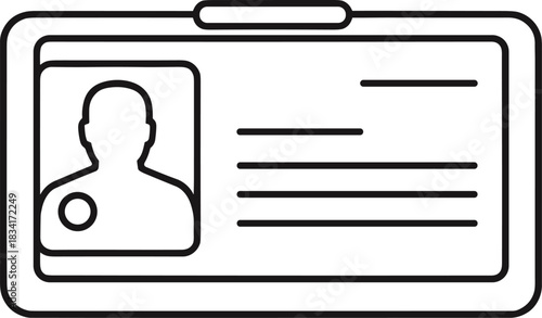 Employee Identity Card Outline Icon Vector