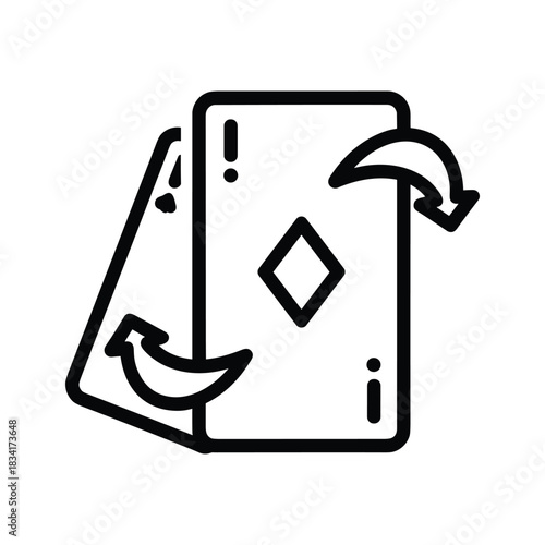 Playing Cards with Movement Arrows Icon