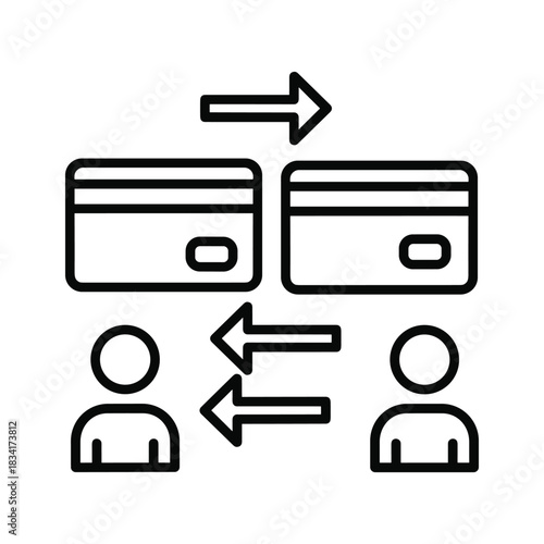 Online Money Transfer and Financial Transaction Icon