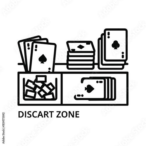 Discard Zone for Card Games Illustration