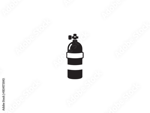 Scuba diving oxygen tank illustration for underwater sport and adventure concept