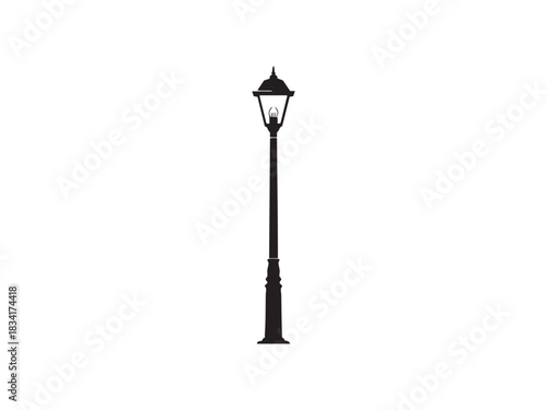 Street Lamp Icon Isolated on White Background Urban Lighting Fixture Design