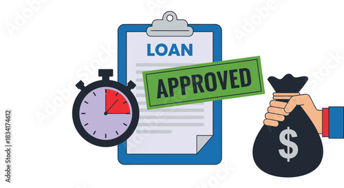 Fast approved loan concept business finance money investment time