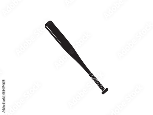Baseball bat sport equipment icon for baseball game and recreational training tool