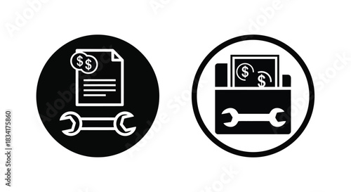 Repair cost estimate icon financial service maintenance concept