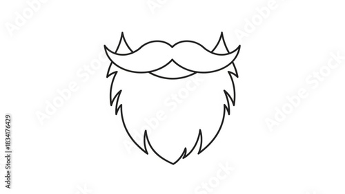 Beard and mustache vector illustration for barbershop logo design or hipster fashion element icon graphic