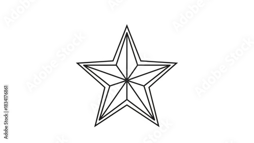 Star outline vector graphic design element black and white five pointed star shape design clip art drawing