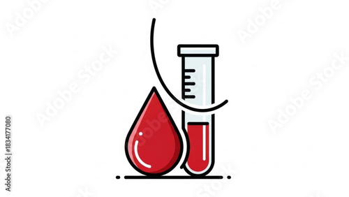 Blood test analysis medical laboratory blood drop and test tube health checkup diagnostic report 100 characters
