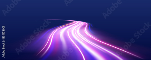 Spiraling light trails rotate dynamically across a dark canvas. Each glowing filament adds energy to the high-speed effect. Perfect for sci-fi visuals.