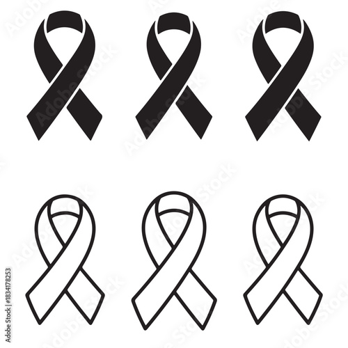 awareness ribbons in silhouette 