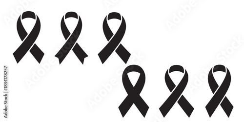 awareness ribbons in silhouette 