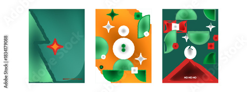 vector illustration of business graph, gift boxes vector illustration, happy birthday card with gift, christmas balls set, Christmas and New Year holiday card collection. Vector illustration templates