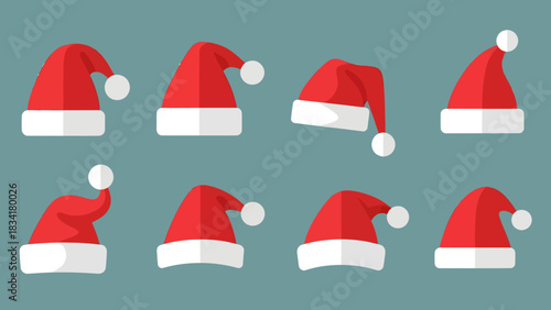 Five happy Christmas elves jumping in the air.