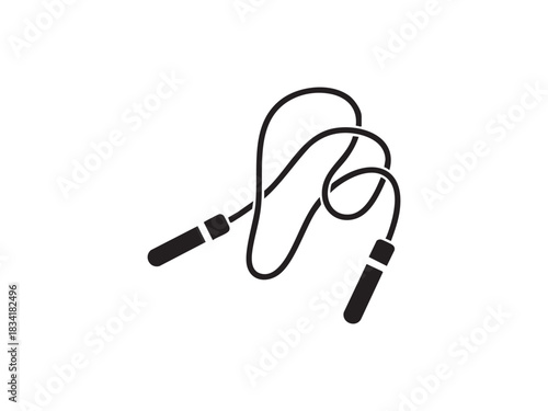 Jump rope vector design for fitness exercise activity sport training tool