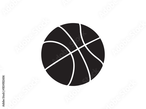 Basketball vector icon simple sport ball design equipment for game and play