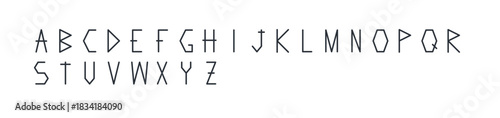 Hand-drawn doodle set of English letters, alphabet, and numbers on a white background. Simple alphabet and numbers on white background, vector illustration.
 vector illustration.
