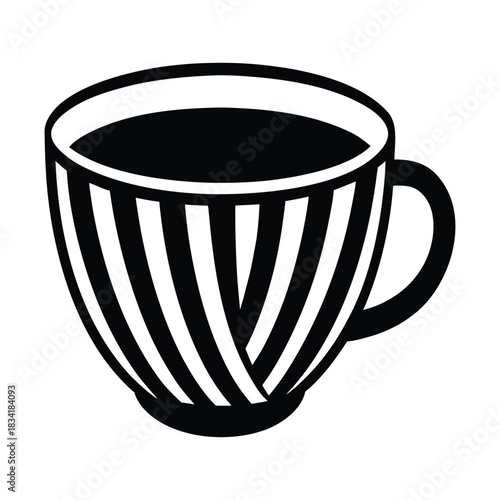 Ceramic coffee mug isolated on white with hot tea or espresso drink