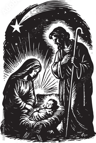 Religious Christmas Nativity Scene