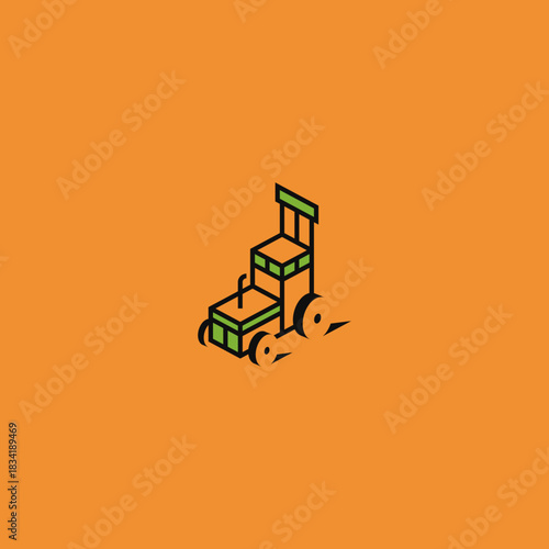 Tractor chair logo illustration.