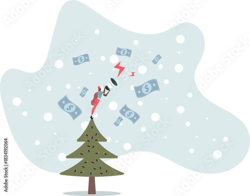 Referral marketing, investment or profit opportunity, salesman or marketing campaign promotion, financial announcement, advertising or savings concept,life and employment of people.