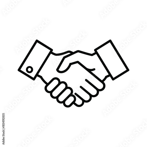 Simple Outline Handshake Icon