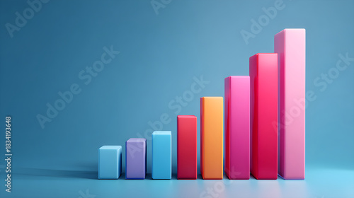 Ascending colorful bar chart showing business growth and success Free Download Ascending colorful bar chart showing business growth and success - GFXLoad