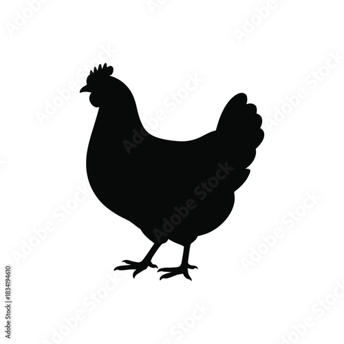 chicken black silhouette art vector design on a white background 