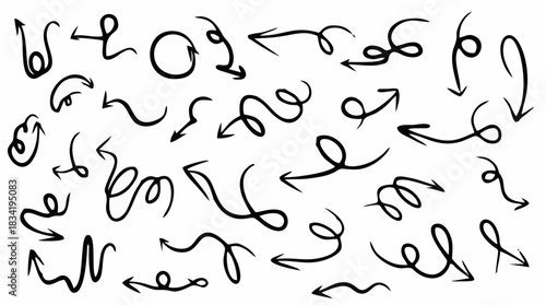 Set of hand drawn various cur...