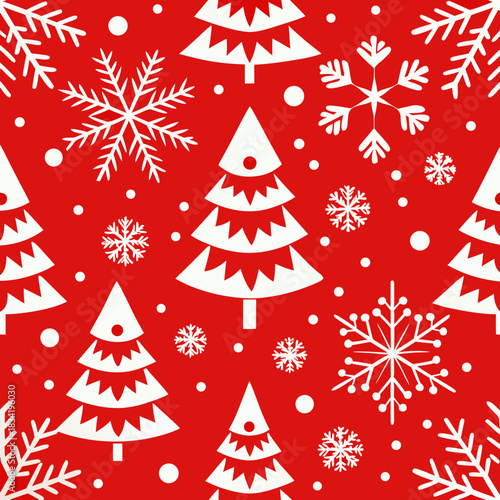 christmas tree seamless pattern