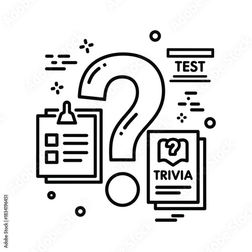Quiz, Test, and Trivia Concept Outline Icon