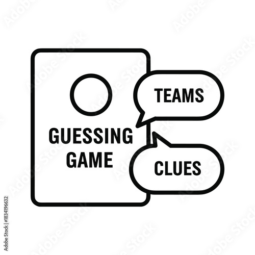 Outline Icon for Guessing Game with Teams and Clues
