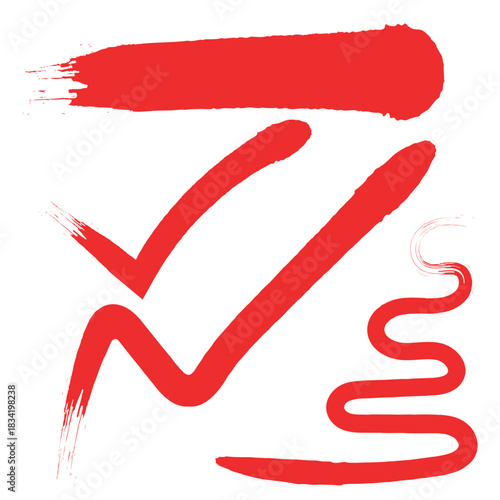 Hand drawn artistic brush stroke with vibrant color accents