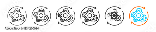 ongoing icon set multiple style collection