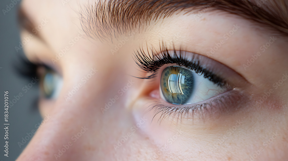 Fototapeta premium Close-up of transformed eyes adapting to multiple wavelengths 