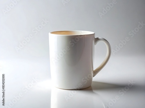 White ceramic coffee mug studio shot