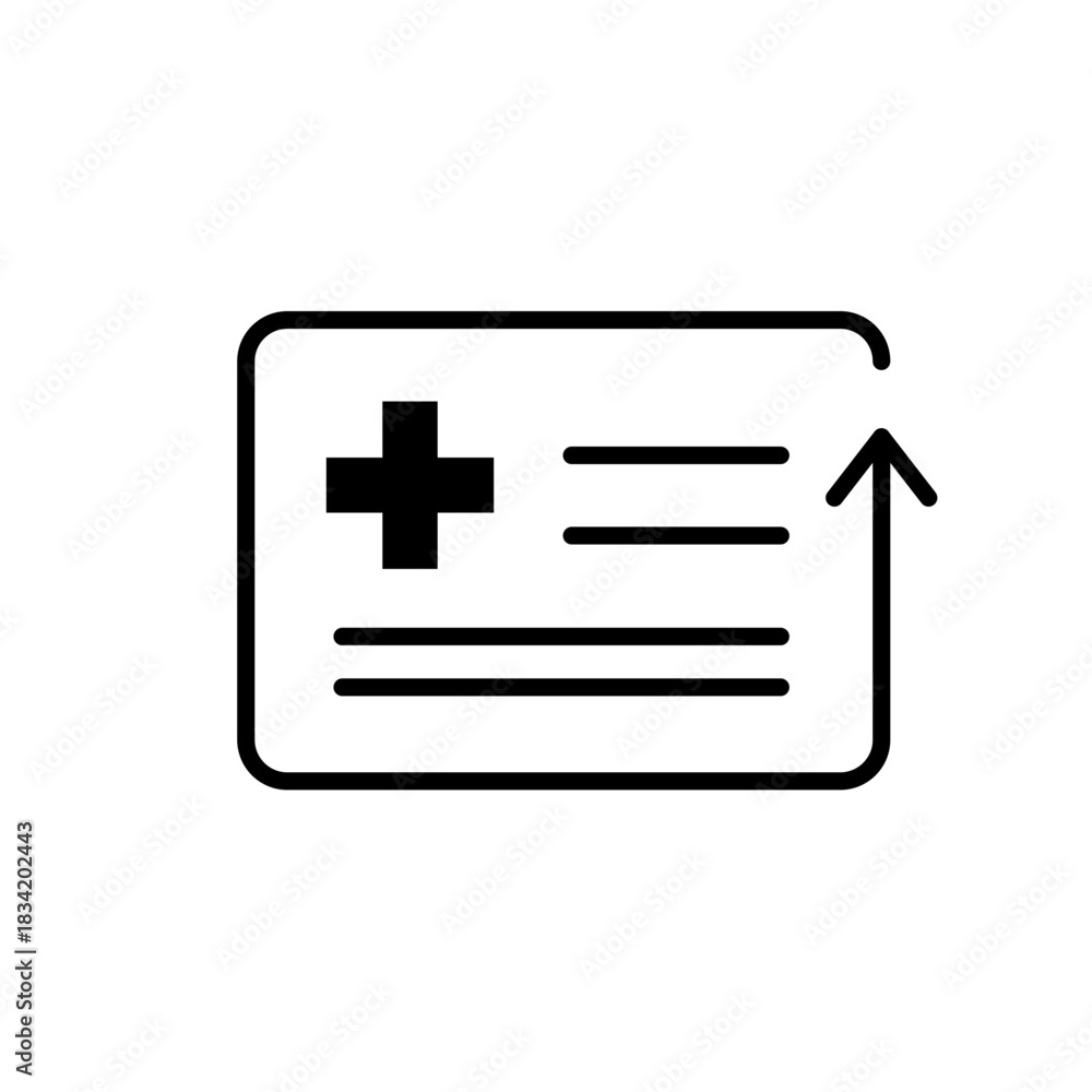 Obraz premium 保険証の更新をイメージした医療系アイコン