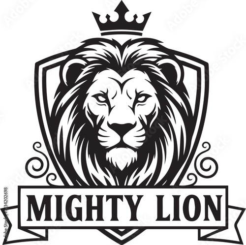 Mighty Lion Crest Mascot Logo – Fierce Animal Emblem for Sports, Branding, or Merchandise