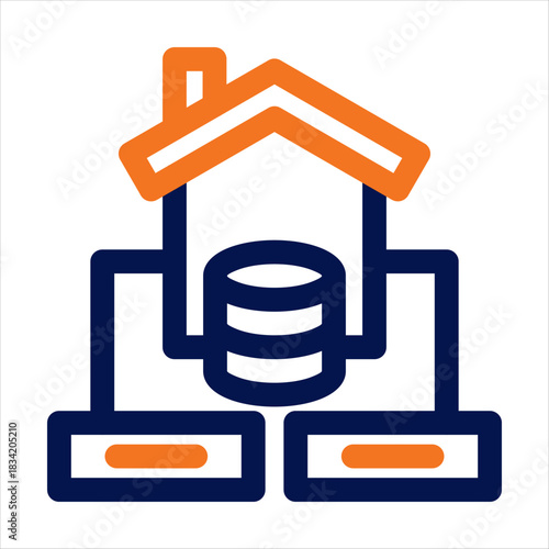 Data Mart Duotone Icon. Simple Vector Illustration on White Background