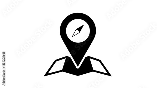 Local guide black white icon