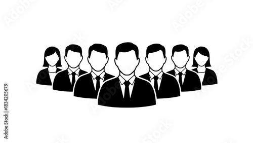 Business committee black white icon