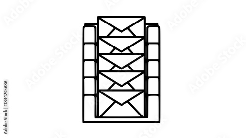 Envelope holder black white icon