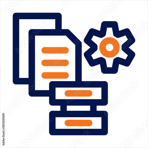 Data Duotone Icon. Simple Vector Illustration on White Background