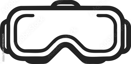 Ski goggles sketch hand drawn outline with bold simple lines. Vector illustration