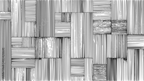 Geometric rectangles sketch, hand drawn line art abstract pattern, overlapping vertical and horizontal stripes. Vector. Vector illustration